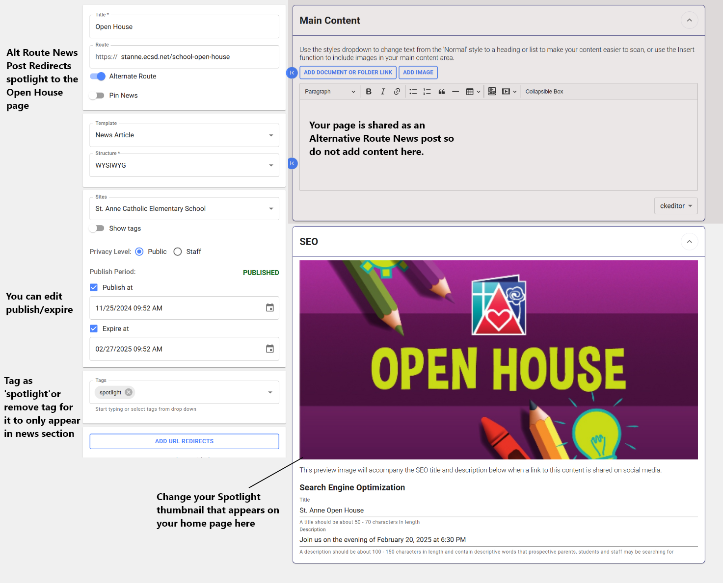 Open house alt news backend