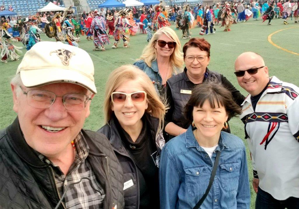 Trustees and Administrators celebrating at the BCR PowWow with the Council of Elders and Guests 2024 05 11